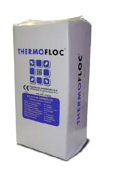 Thermofloc F vloerstortcellulose - 12kg - (+- afmetingen/zak) 380b x 780l x 270d